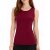 Vishes Tanktop Damen Ärmellos Unifarben Rundausschnitt Jersey Baumwolle dunkelrot 38