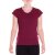 Vishes Basic Shirt Damen Kurzarm Unifarben Jersey Baumwolle Sommertop dunkelrot 38