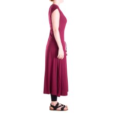 Vishes Langes einfaches Basis Sommerkleid aus Jersey mit Tunnelzug dunkelrot 42