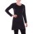 Vishes Damen Kleid Baumwolle Basic Casual Rundhalsausschnitt langarm einfarbig schwarz 48