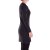 Vishes Damen Kleid Baumwolle Basic Casual Rundhalsausschnitt langarm einfarbig schwarz 48