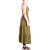 Vishes Maxikleid Damen Spaghettiträger Smok Stufenrock Baumwolle olive 38