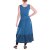 Vishes - Langes handbedrucktes verstellbares Lagenlook Baumwollkleid türkis 44
