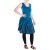 Vishes - Langes handbedrucktes verstellbares Lagenlook Baumwollkleid türkis 44