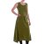 Vishes Damen Wadenlang Kleid Baumwolle Casual Pull On verstellbar olive 48