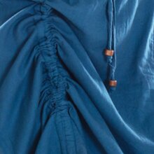 Vishes Damen Wadenlang Kleid Baumwolle Casual Pull On verstellbar türkis 44