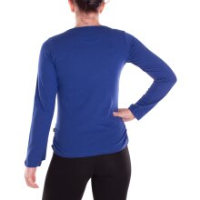 Vishes Langarmshirt Damen Gerafft V-Ausschnitt...