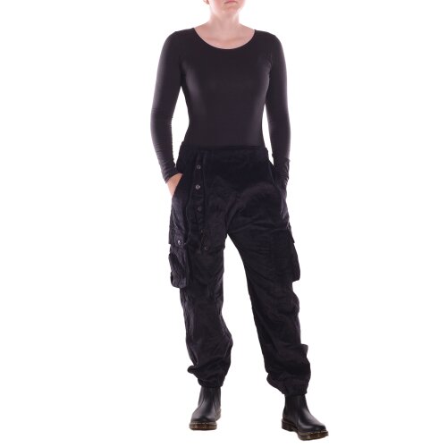Vishes Cordhose Haremshose warm mit Band und Knöpfe schwarz 36