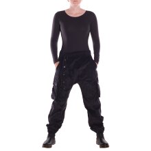 Vishes Cordhose Haremshose warm mit Band und Knöpfe schwarz 42