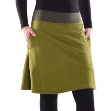 Vishes Damen A-Linie Rock Baumwolle casual elastischer...