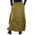 Vishes Damen Maxi-Rock XXXL Baumwolle asymmetrisch langer warmer Rock im Lagenlook mit Taschen olive 36-44