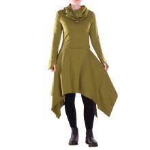 Vishes Damen Wadenlanges Kleid Baumwolle asymmetrisch...