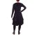 Vishes Damen asymmetrisches Kleid Baumwolle Casual mit Kapuze und Daumenloch mit Taschen schwarz 52