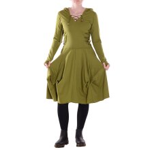Vishes Damen asymmetrisches Kleid Baumwolle Casual mit...