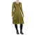Vishes Damen asymmetrisches Kleid Baumwolle Casual mit Kapuze und Daumenloch mit Taschen olive 46