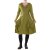 Vishes Damen asymmetrisches Kleid Baumwolle Casual mit Kapuze und Daumenloch mit Taschen olive 46