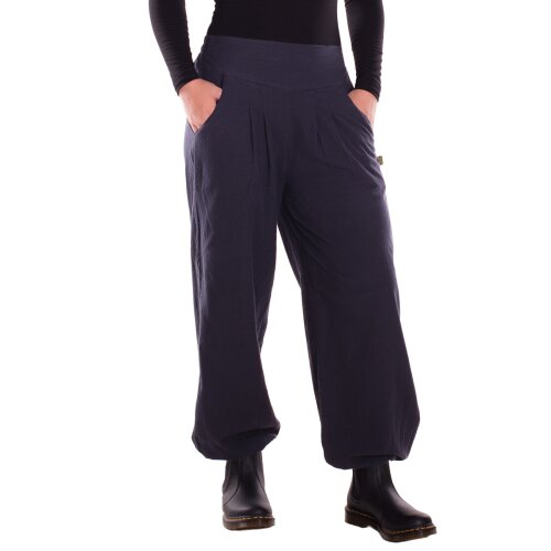 Vishes Lange Damen Sommerhose Haremshose Schlupfhose einfarbig Dehnbund mit Taschen