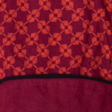 Vishes - Langarm Damen Tunika Shirt-Kleid Ethno Zipfel-Bluse Blusenkleid dunkelrot 36