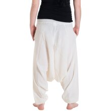 Vishes - Lange Unisex Baumwoll Haremshose Schlupfhose Einfarbig ohne Taschen Einheitsgröße 34-46 Weiss
