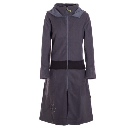Vishes - Fleece Übergangsmantel mit Kapuze, Taschen, Daumenlöchern und bestickter Pusteblume