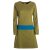 Vishes Damen A-Linie Kleid Baumwolle Casual Rundhalsausschnitt Daumenlöcher olive-türkis 6XL