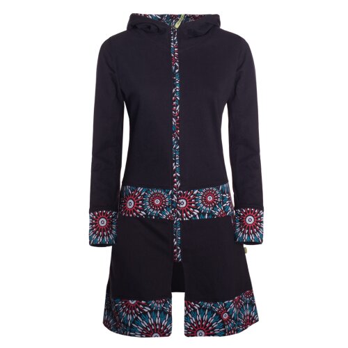 Vishes Mantel Damen Kapuze Bedruckt Übergangsmantel Jersey Baumwolle