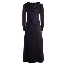 Vishes Damen knöchellanges Kleid Baumwolle Patchwork Design Kapuzenkleid schwarz 40