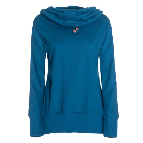 Vishes Schalkragen Pullover Damen Langarm Baumwoll-Jersey Einfarbig