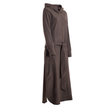 Vishes langes Fleecekleid mit Kapuze, Daumenlöchern und Bindegürtel olive 38