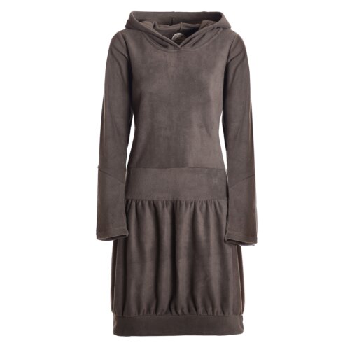 Vishes warmes Winterkleid aus Fleece mit Kapuze im Ballonstyle