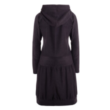 Vishes warmes Winterkleid aus Fleece mit Kapuze im Ballonstyle schwarz 40