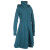Vishes Langer Damen Fleecemantel mit Kapuze und Stehkragen türkis 46