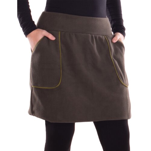 Vishes warmer Fleecerock mit Taschen und breitem Bund aus Fleece olive 48