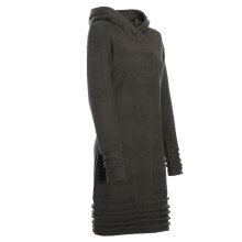 Vishes Fleece Pulloverkleid mit Kapuze und Daumenloch - warm und weich olive 40