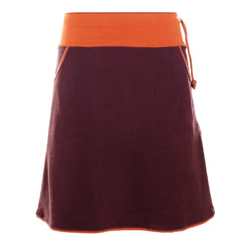 Vishes Fleecerock Damen Knielang A-Linie Taschen Kontrastbund Warm