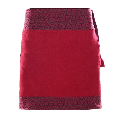 Vishes Fleecerock Damen Bedruckter Bund Taschen A-Linie Warm Kurz