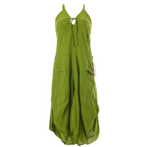 Vishes Lagenlook Ballonkleid mit verstellbaren Trägern lindgrün-hellgrün 44