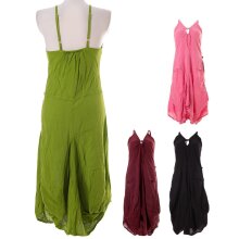 Vishes Lagenlook Ballonkleid mit verstellbaren Trägern lindgrün-hellgrün 44