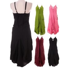 Vishes Lagenlook Ballonkleid mit verstellbaren Trägern schwarz 46-48