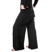Vishes Lagenlook Zipfelhose aus Baumwolle Larp Hose Goa schwarz 38