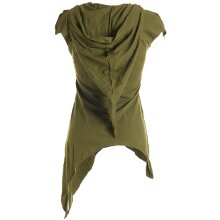 Vishes Zipfelshirt Lagenlook Zipfelkapuze Hoodie olivgrün 36