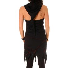 Vishes Zipfelkleid Neckholder Sommerkleid Hoodie Elfenkleid Schwarz 46