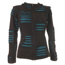 Vishes Goa Jacke Hoodie Zipfelkapuze Sweatjacke schwarz 46