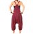 Vishes Legere Damen Latzhose Haremshose Sommerhose Overall Baumwolle bordeaux 38-40