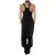 Vishes Legere Damen Latzhose Haremshose Sommerhose Overall Baumwolle schwarz2 38-40
