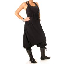 Vishes Warme Damen Fleece Thermo Latzhose Haremshose schwarz 44/46