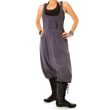 Vishes Warme Damen Fleece Thermo Latzhose Haremshose grau...