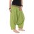 Vishes Baumwoll Haremshose mit gestreiftem Bund Lindgrün