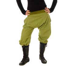 Vishes Damen Pumphose Baumwollhose Taschen dekorative geschnitzte Knöpfe Olivegrün 38