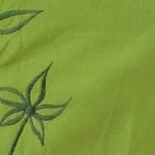 Vishes - Baumwollrock mit Blumen Stickerei Taschen Olivegrün-Lindgrün 34-36